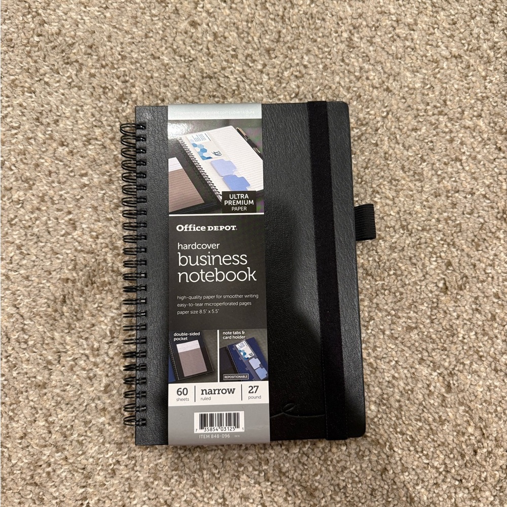 Black Hardcover Business Notebook